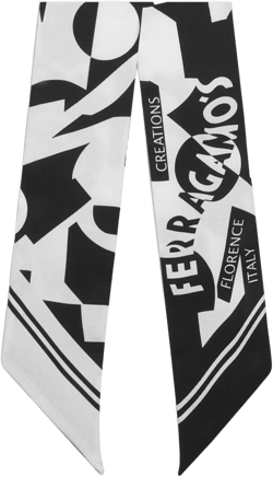 logo-print silk scarf