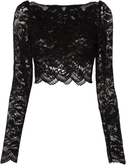 floral-lace cropped top