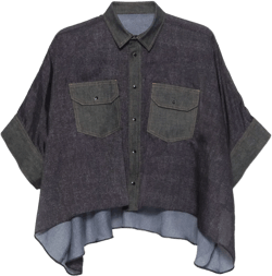 semi-sheer panels shirt