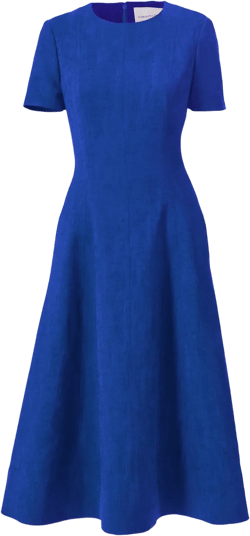 short-sleeve crew-neck midi dress