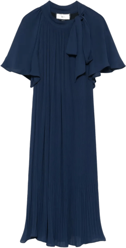 plissé midi dress