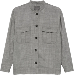Band-collar Jacket In Grey