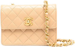 1990s mini diamond quilted crossbody bag