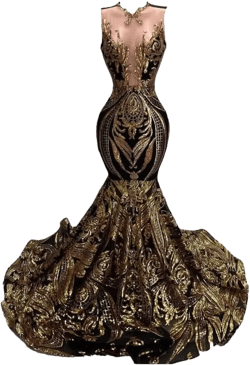 Seuqin Mermaid Prom Dresses for Women Long Pageant Celebrity Formal Evening Party Gowns 2023 Elegant FL0077 Black Gold 6