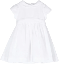 pleat-detail linen dress