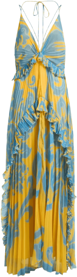 long ruffled dress
