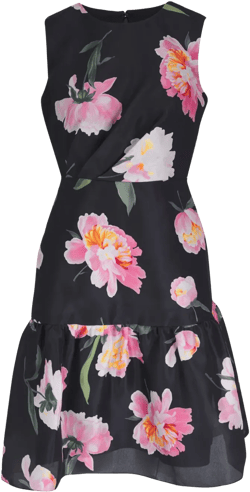 floral-print silk dress