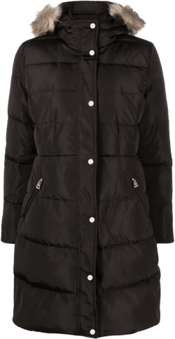 faux-fur trim quilted coat