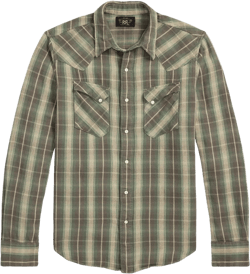 plaid-check cotton shirt