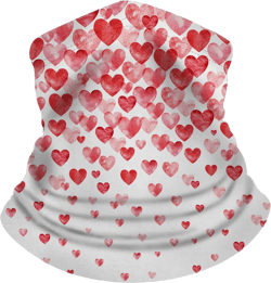 WONDERTIFY Hearts Neck Warmer Falling Hearts Valentines Day Men Women Windproof Neck Gaiter Cold Weather Balaclava Ski Tube Scarf Pink Red