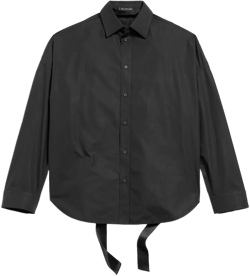 Women's Lace-up Shirt  in Black
