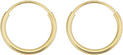 Oradina 14K Yellow Gold Easy Day Petite Endless Hoops
