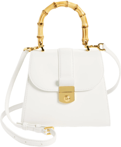 Veronica Beard Avenue Leather Bamboo Top Handle Bag