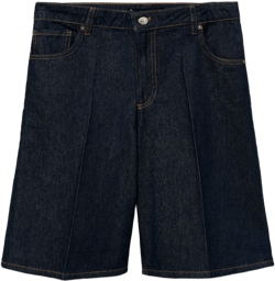 High-waisted denim bermuda jorts