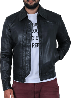 Laverapelle Men's Genuine Lambskin Leather Jacket (Black, Aviator Jacket) - 1501389