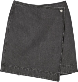 DENIM MINI WRAP SKIRT - WASHED BLACK - Skirts - COS