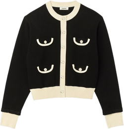 Two-tone cardigan with buttons