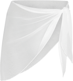 White Chiffon Tie Side Beach Sarong