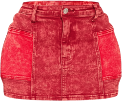 Shape Red Denim Micro Mini Skirt