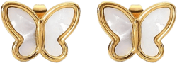 Hollywood Sensation Butterfly Stud Earrings Featuring Mother of Pearl Inlay