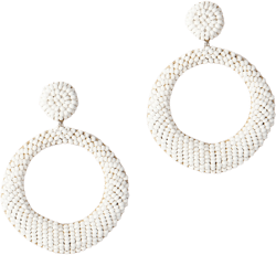 Deepa Gurnani Asta Beaded Hoop Drop Earrings