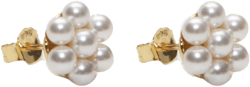 Argento Vivo Sterling Silver Faux Pearl Flower Stud Earrings