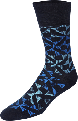 Cole Haan Geometric Pattern Cotton Blend Dress Socks