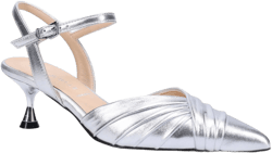 Ron White Quinelle Ankle Strap Pointed Toe Kitten Heel Pump