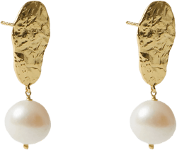 Argento Vivo Sterling Silver Freshwater Pearl Molten Drop Earrings
