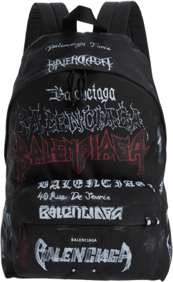 Balenciaga Explorer Metal Graffiti Canvas Backpack