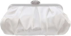 Nina Concord Pleated Satin Frame Clutch