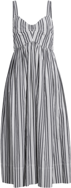 THE GREAT. The Reyes Stripe Cotton Midi Sundress