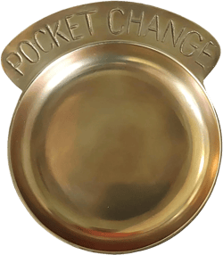 Gold Pocket Change Coin Dish Bowl Jewelry Tray Vintage Trinket Dish Antique Brass Retro Design Gold Plate Gifts for Housewarming, Wedding, Friends, Wife, Mom, Dad