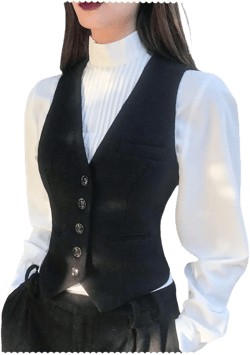 Women's Wool Blend Waistcoat V Neck Sleeveless Jacket Fully Lined Suit Vests
