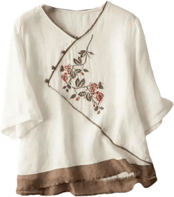 Chinese Traditional Clothes for Women Shirt Style Women's Tang Suit Vintage Top Female Linen Clothing for Embroidery Blouse