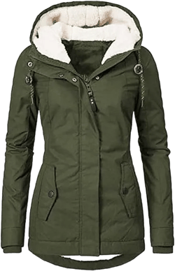 KELYWELL Hooded Winter Coat for Women's Warm Fleeced Lined Long Jackets Thicken Fleece Jacket Fur Hooded Parka Coat