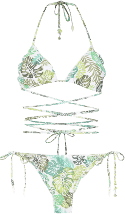 palm leaf print bikini