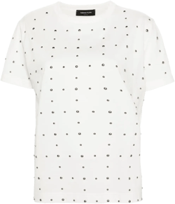 studded cotton T-shirt