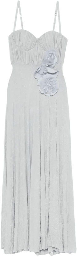 flower-embroidery lurex gown