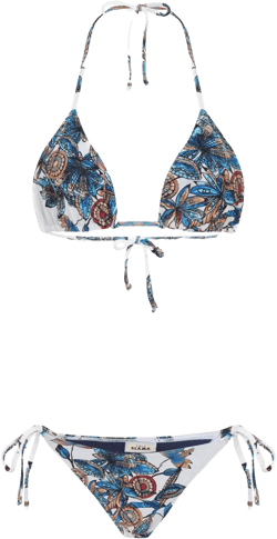 floral-print bikini