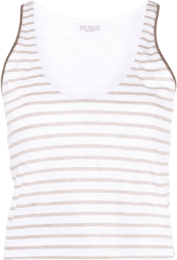 scoop-neck striped vest top 