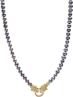 Double Panther Head pearl chocker