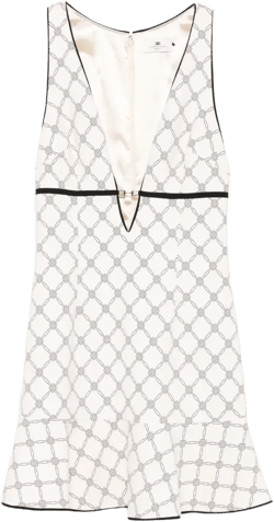 diamond-print crepe mini dress