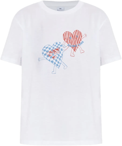heart-print T-shirt