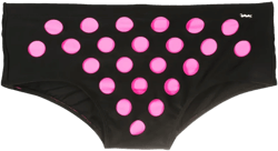 polka-dot swim trunks