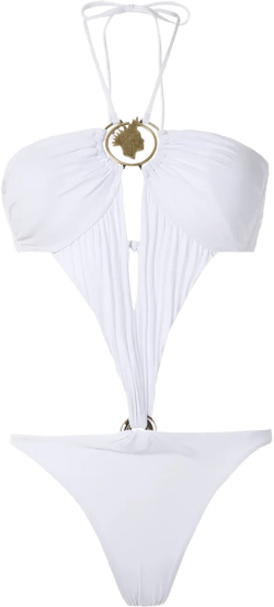 cut out halterneck swimsuit