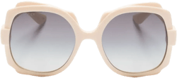 tortoiseshell-effect square-frame sunglasses