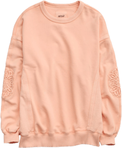 Aerie Keep It Light Crochet Crew Sweatshirt
