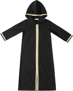 Muslim Prayer Dress for Girls Hooded Long Sleeve Islamic Abaya Dress Kids Eid Full Length Loose Robe Maxi Clothes Black 13-14 Years