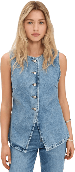 Free People Women's Aimee Vest Medium Ultra Light Beam